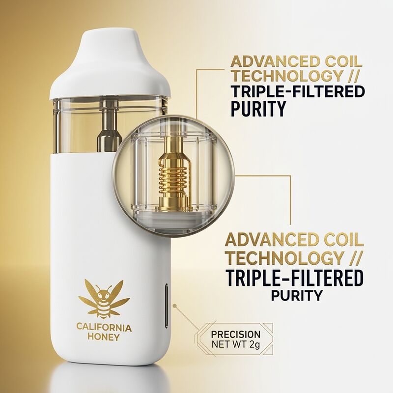 Custom 2 Gram California Honey Refillable Empty Vape Mods Wide Fill Port