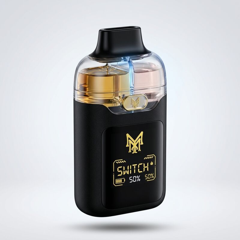 1.0 ml + 1.0 ml Disposable Vape Device with Flavour Switch and Dual Ceramic Cores for Switchable Chamber Vape