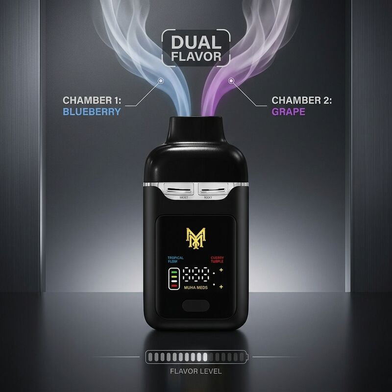 Two-Flavor Combo Disposable Vape Device with Twin 1.0ml Tanks and Independent Airflow Disposable Vape