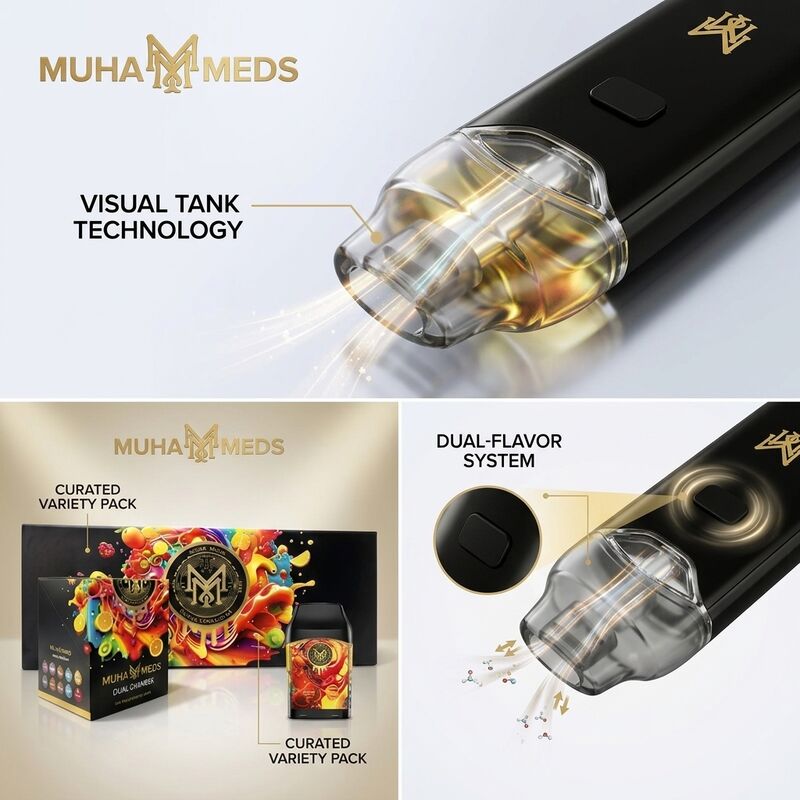 Designer Signature Series Disposable Vape Pen with Two Flavor Chambers and Clear Oil Window