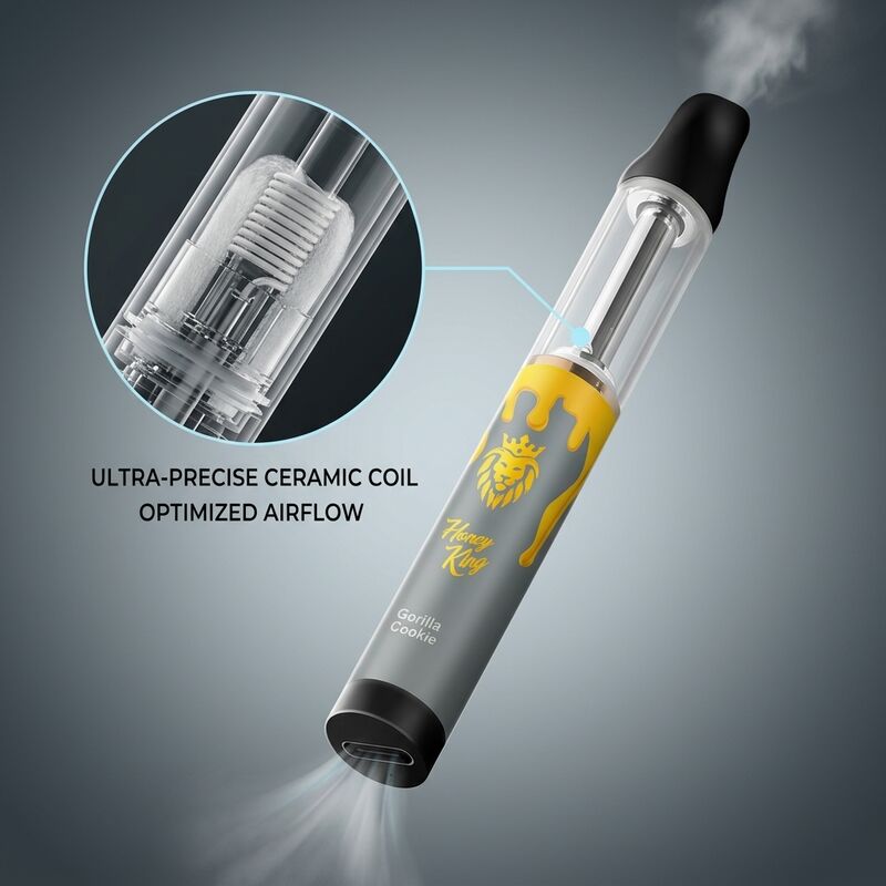 850mAh Disposable Vape Honey King Vape 600 Puffs Mini Vape Mod with Central Airflow Window