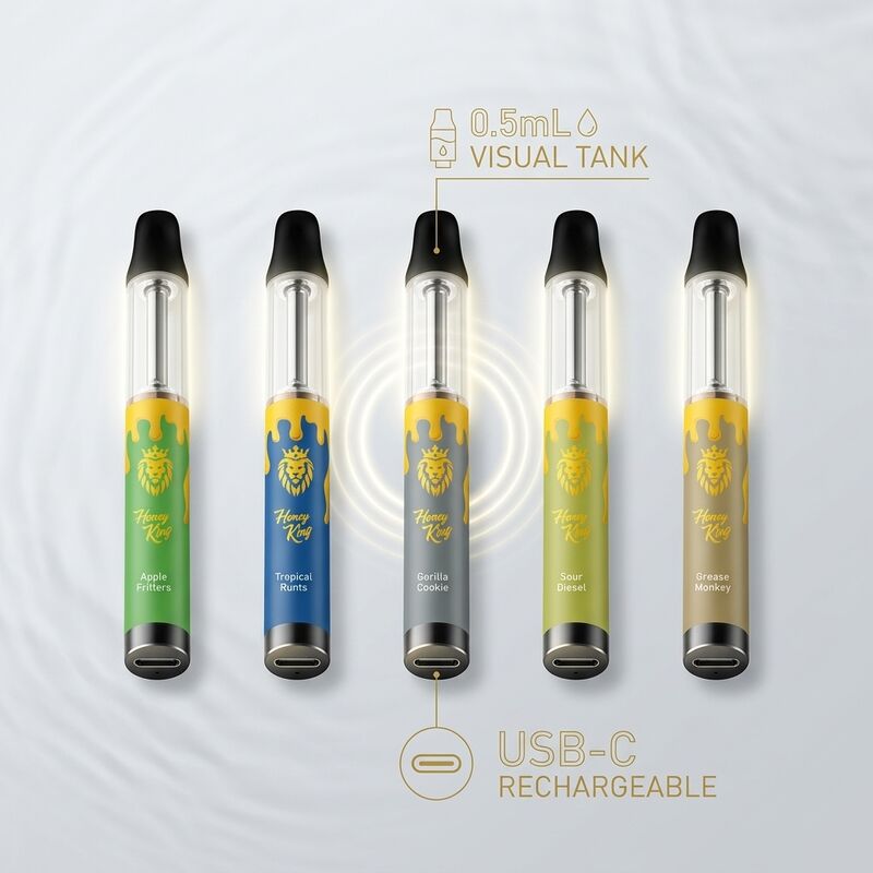 Honey King Vape Disposable Vape 6000 Puffs 15ml E-Liquid 1200mAh Battery USB-C Rechargeable