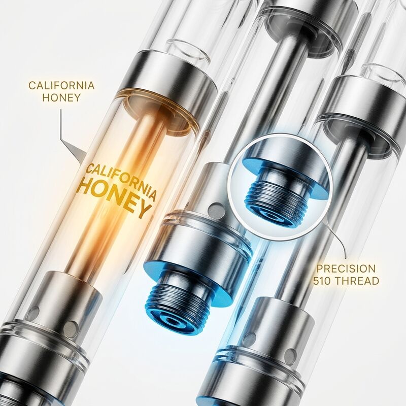 Full-Glass Vape Cartridge 510 Thread California Honey Wick Free Ceramic Core