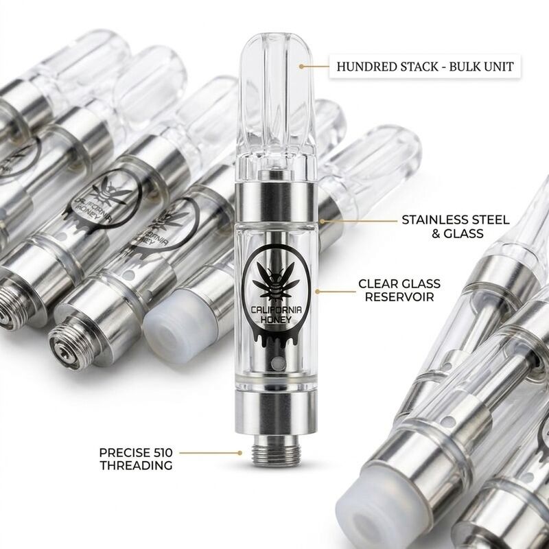 Tool-Free Vape Cartridge 510 Thread California Honey Press Fill Port Device