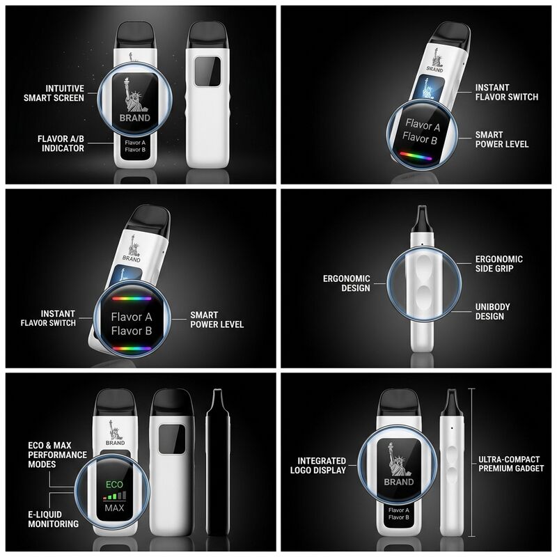 OEM Vape Pen All-in-One Vape Device with Postless Oil Path Smart Display and Dual Activation