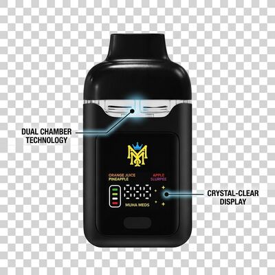 Thiết bị vape dùng một lần 1.0 ml + 1.0 ml với công tắc hương vị và lõi gốm kép cho buồng có thể chuyển đổi
